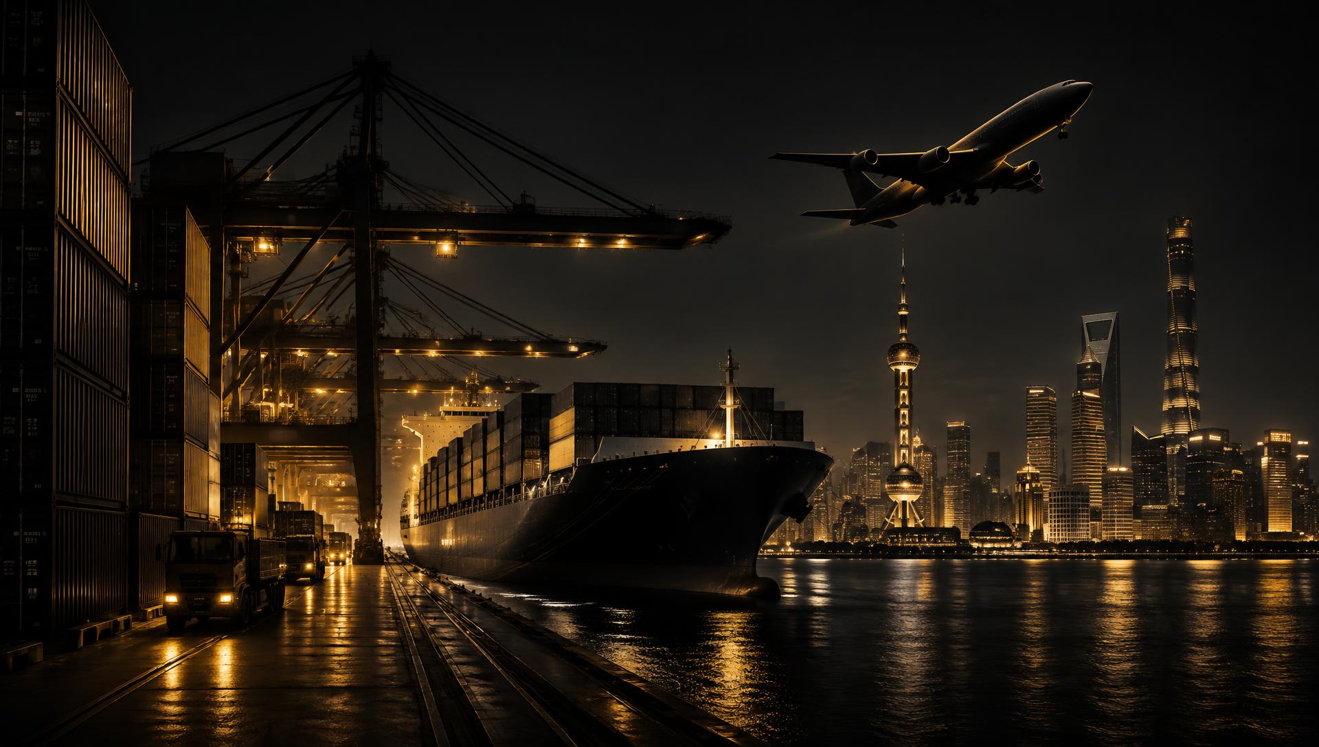 Port à conteneurs de nuit